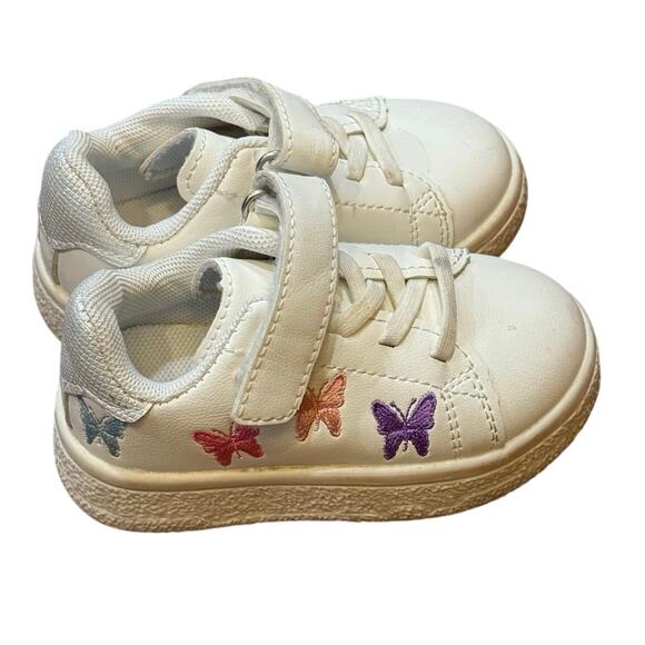 Toddler 6.5C Embroidered Butterfly Sneakers  Non-Slip, Hook & Loop Casual Play - Picture 11 of 16
